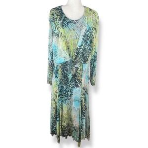 Picadilly Fashions Dress & Jacket Womens Size‎ Large Abstract Artsy Boho Indie